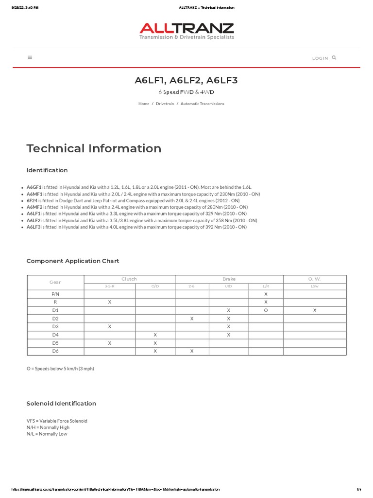 ALLTRANZ - Technical Information | PDF | Automatic Transmission | Vehicles
