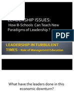 Leadership in Turbulent Times-Role of Management Education