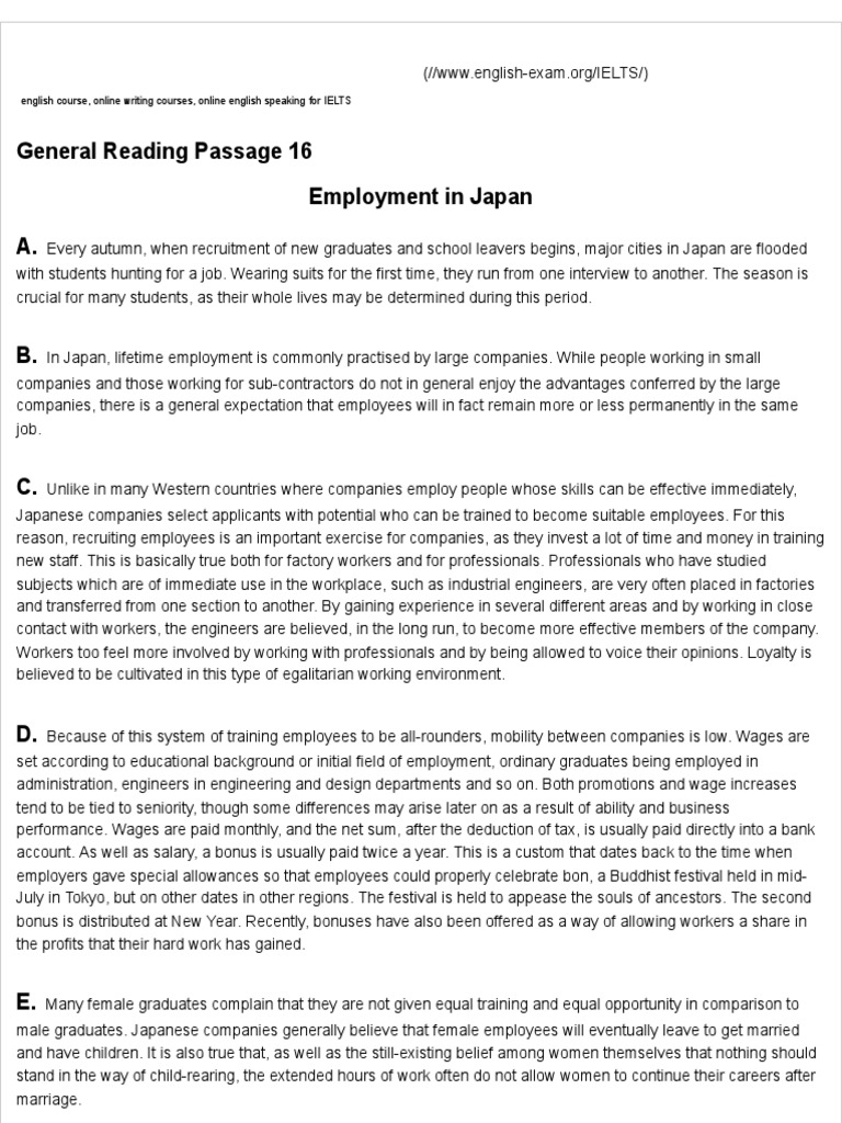 Ielts reading sample general 6 pdf employment international