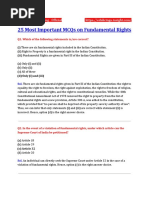 25 Most Important MCQs On Fundamental Rights