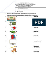 English Worksheet Things in The Classroom Grade 1
