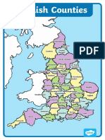 Uk Map With Counties Display Poster - Ver - 4