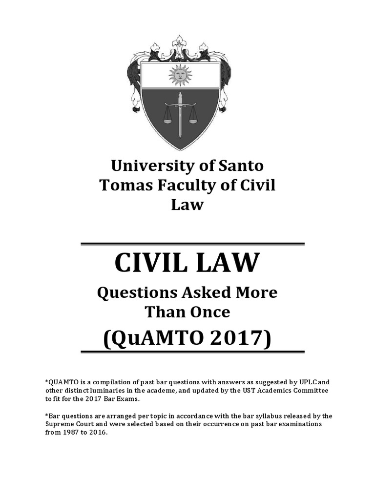 Quamto Civil Law 2017 PDF Will And Testament Statute Of Limitations