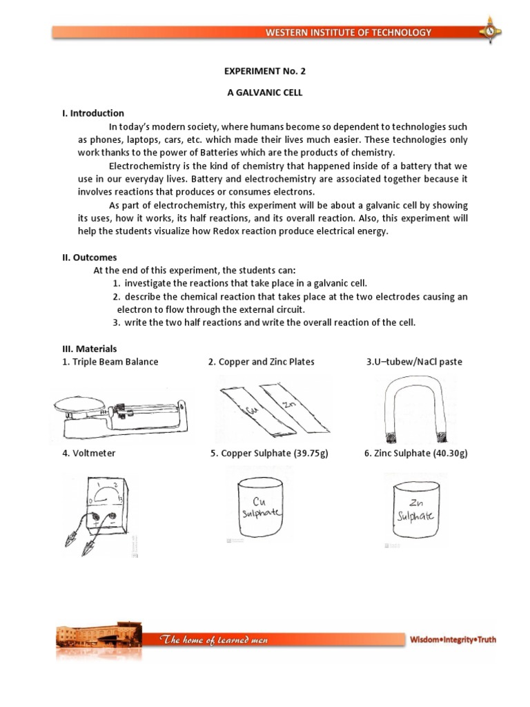Laboratory Report PDF Electrochemistry Physical Sciences