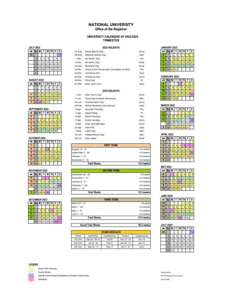 NORTHWEST UNIVERSITY 2023 CALENDAR visual data 8