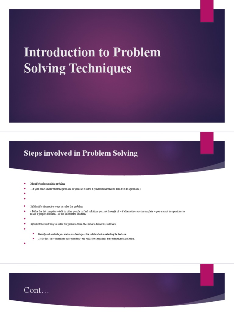 Week 1 Introduction To Problem Solving Techniques | PDF | Programming ...