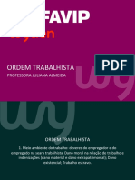 Aula 2 - Ordem Trabalhista - Meio Ambiente de Trabalho e Dano Moral