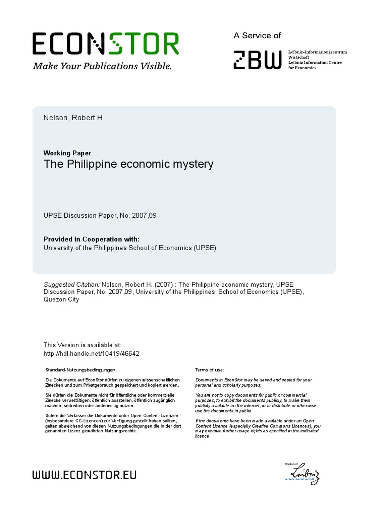 The Philippine Economic Mystery Explained | PDF | Philippines ...