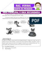 Idea Principal y Secundaria para Cuarto de Primaria