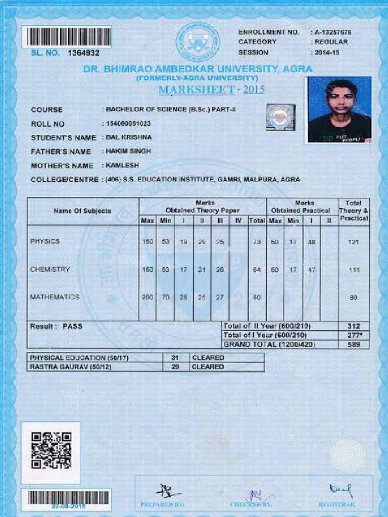 Marksheet | PDF