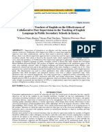 Perceptions of Teachers of English On The Effectiveness of Collaborative Peer Supervision in The Teaching of English Language in Public Secondary Schools in Kenya.