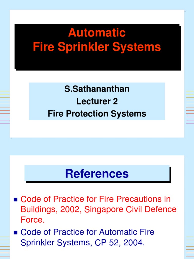 ME102 Automatic Sprinkler System (2008) S Sathananthan | PDF | Fire ...