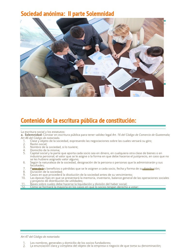 Requisitos legales y elementos constitutivos de una sociedad anónima en