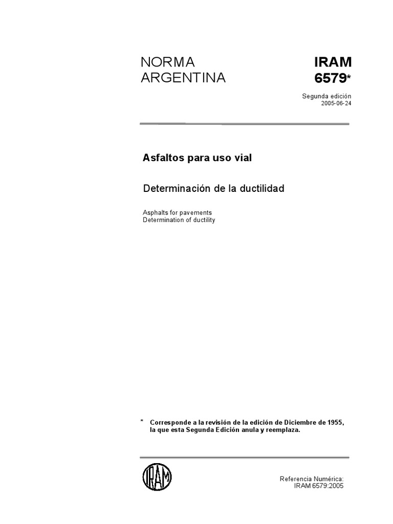 Ductilidad del asfalto según IRAM 6579 | PDF | Etanol | Química