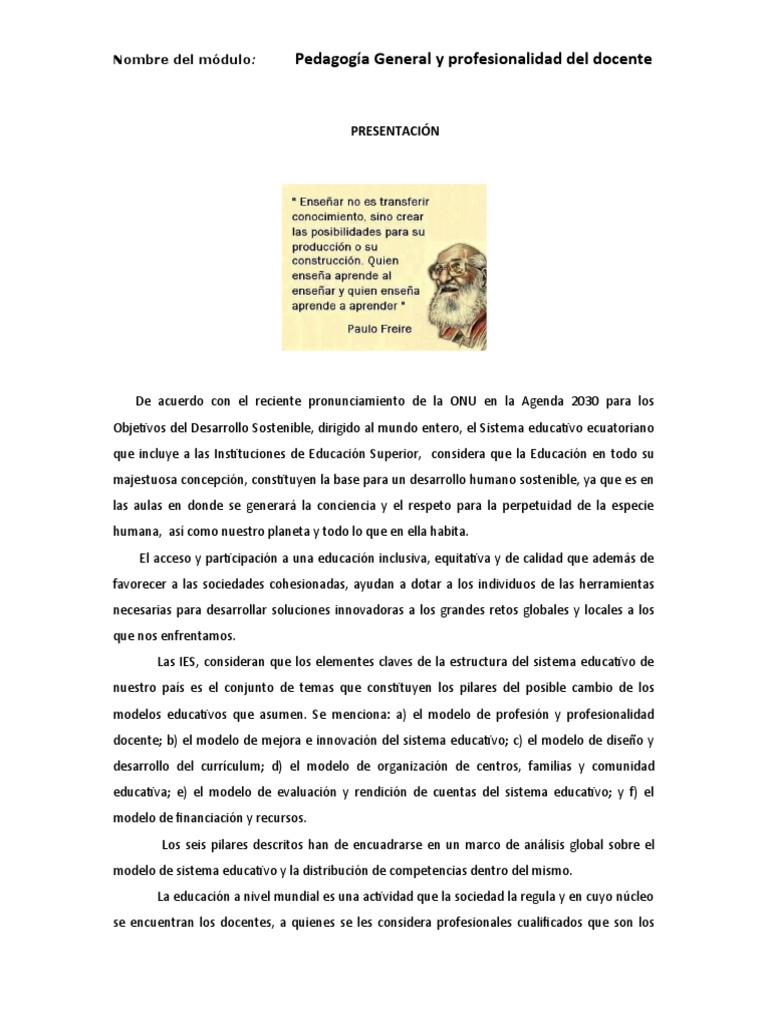 Modulo de Pedagogia Genera | PDF | Maestros | Método de enseñanza
