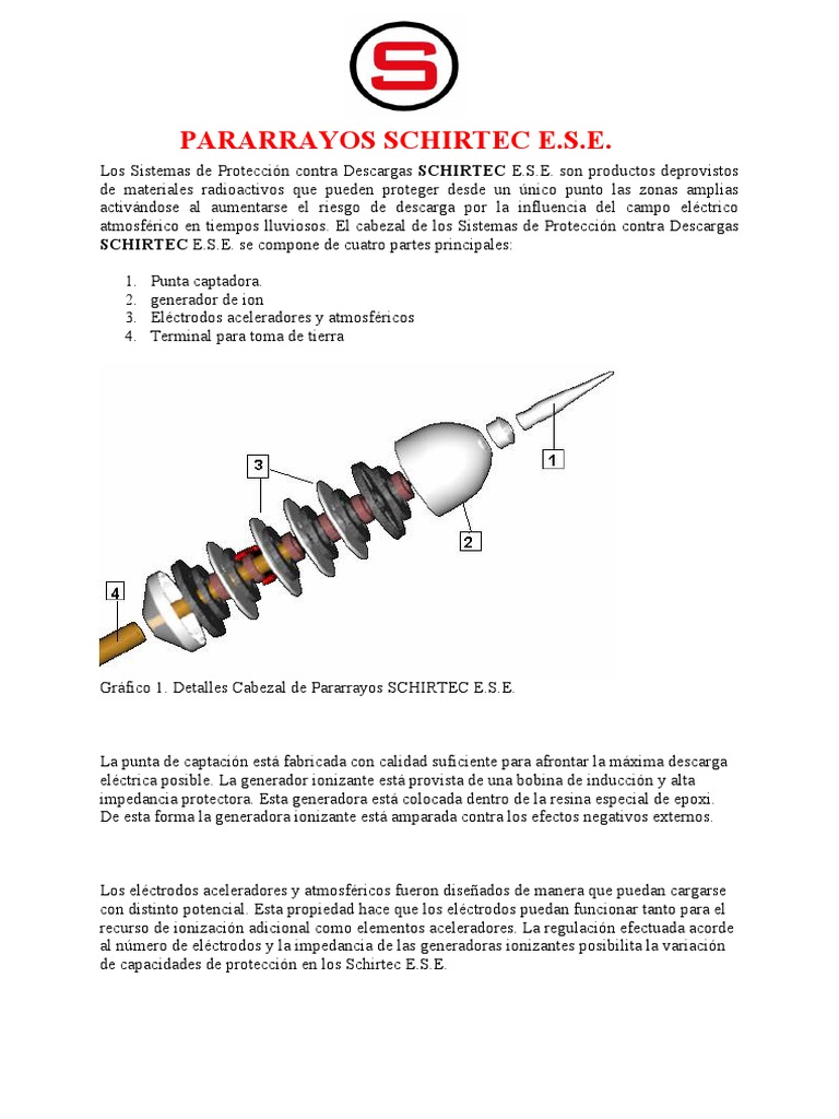 Pararrayos SCHIRTEC E.S.E.: Protección Avanzada | PDF | Relámpago ...