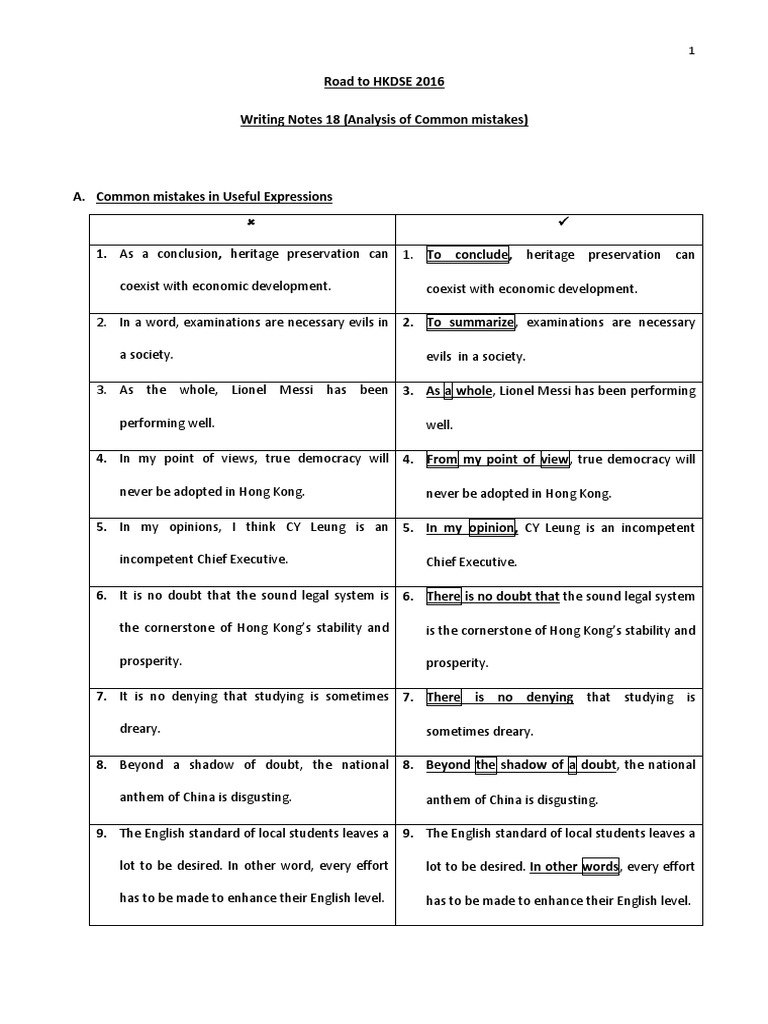 018 - Common Mistakes | PDF | English Grammar