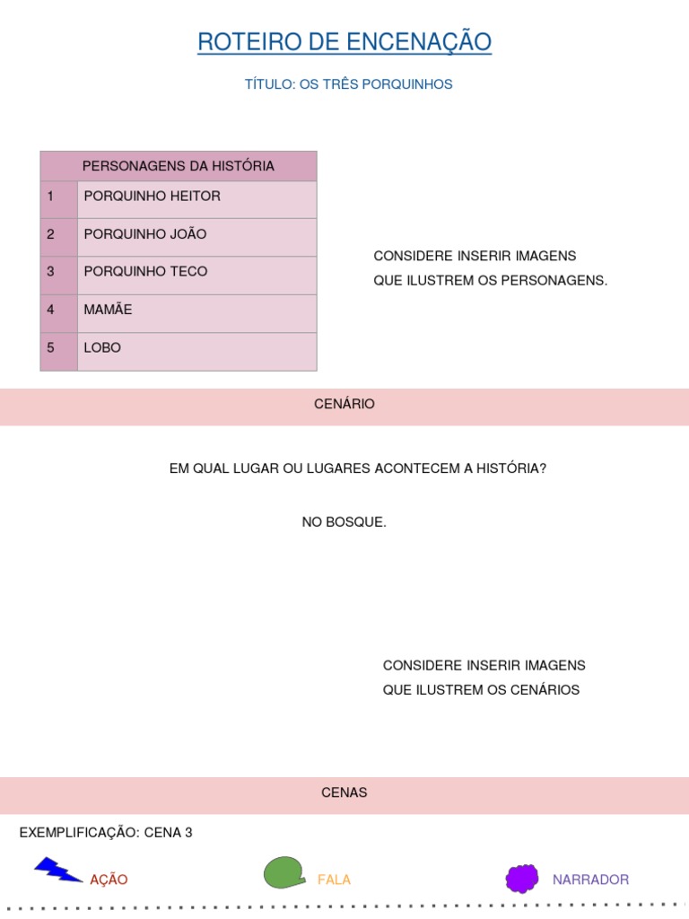 Modelo De Roteiro Pdf