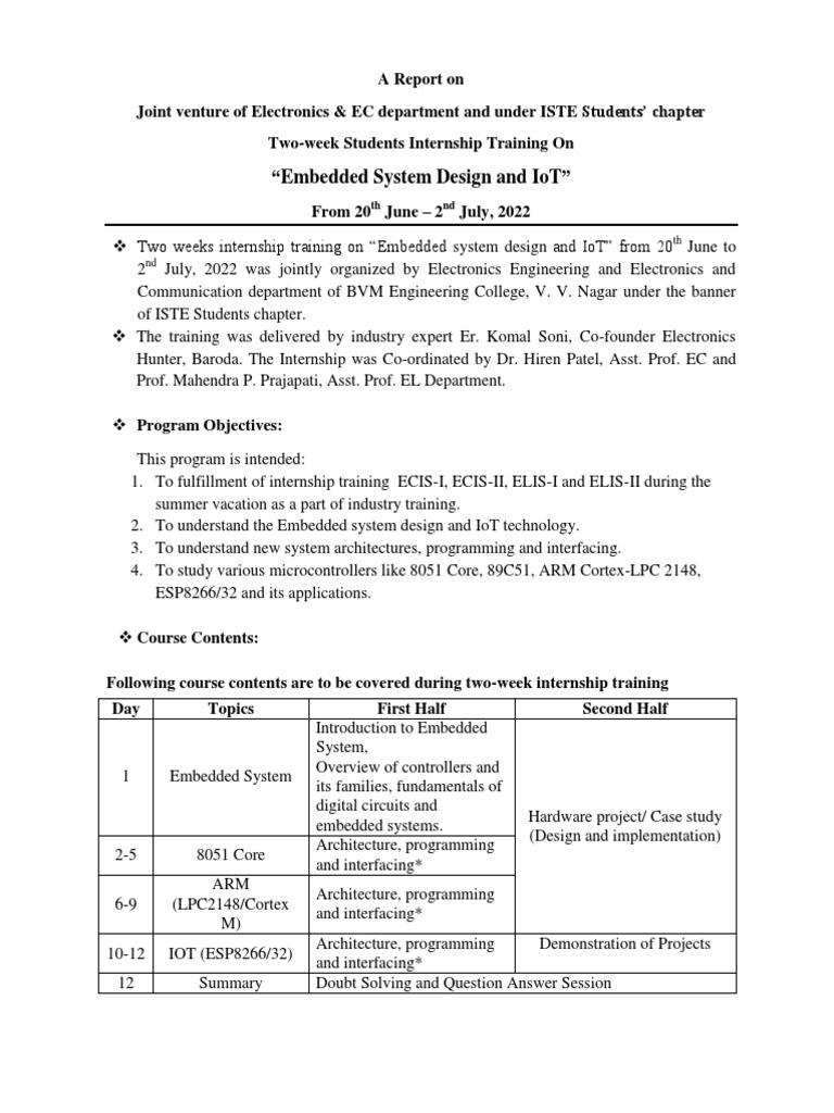 Report on embedded iot final3 pdf embedded system internet of