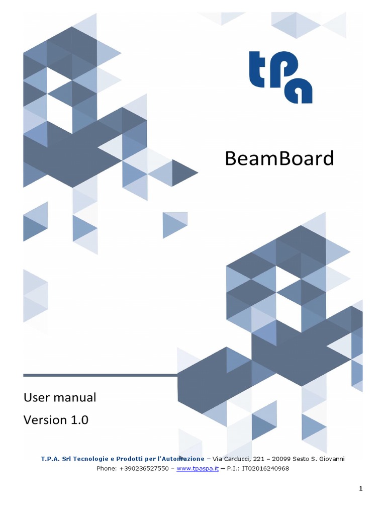 BeamBoard User Manual v1.0 | PDF | Button (Computing) | 3 D Computer ...