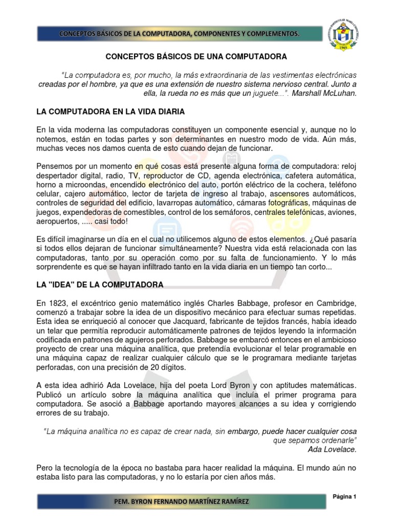 Conceptos Clave de Computadoras | PDF | Hardware de la computadora ...