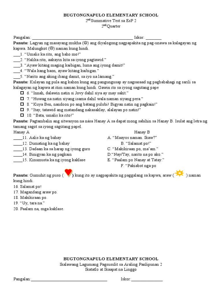 Second Summative Test Q2 Pdf