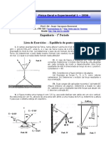 Física Geral 1 - Lista de Exercícios de Equilíbrio