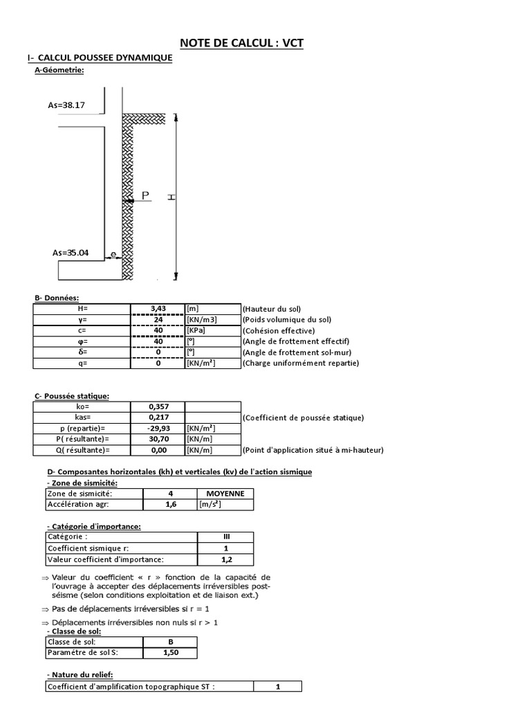 Note de Calcul VCT | PDF | Ingénierie | Physique appliquée et ...