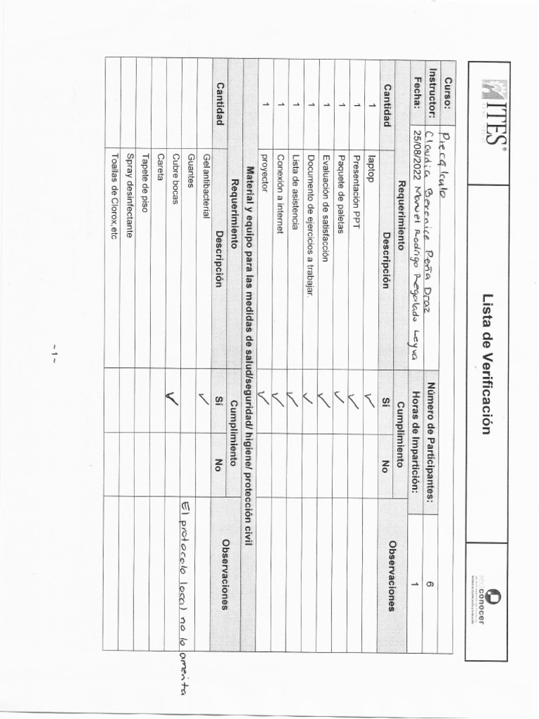 Lista de Verificación PDF