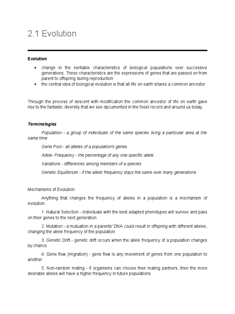 2 Evolution | PDF | Natural Selection | Evolution