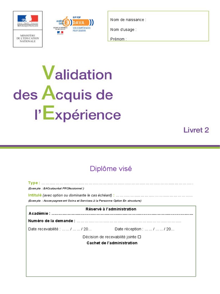Guide pour le Livret 2 VAE | PDF | Évolution de carrière
