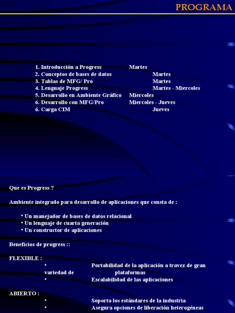 Curso Progress | PDF | Bases de datos | Lenguaje de programación