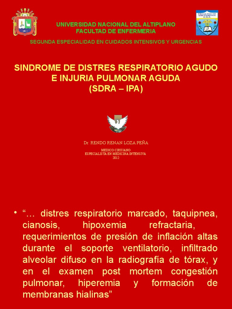 Sdra | PDF | Pulmón | Ciencias de la Salud