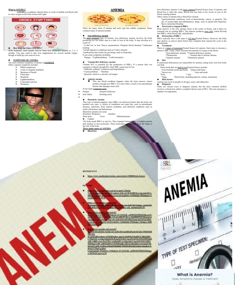 Anemia Pamphlet | PDF | Anemia | Red Blood Cell