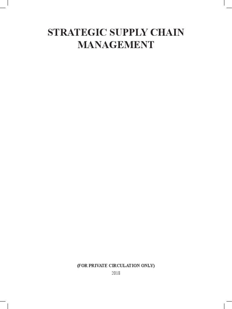 Strategic Supply Chain Management PDF Supply Chain Supply Chain