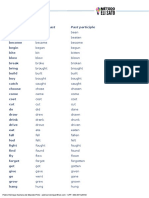 List of Irregular Verbs