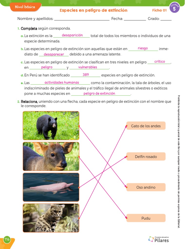 Especies en Peligro de Extinción en Perú | PDF | Especie en peligro ...