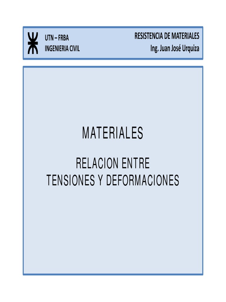 02 Materiales Relacion Tension Deformacion | PDF | Elasticidad (Física ...