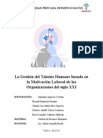 La Gestion Del Talento Humano Basado en La Motivacion Lavoral de Las Organizaciones