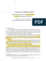 Gilberto Safra - Conferência Solitude e Silêncio - Winnicott