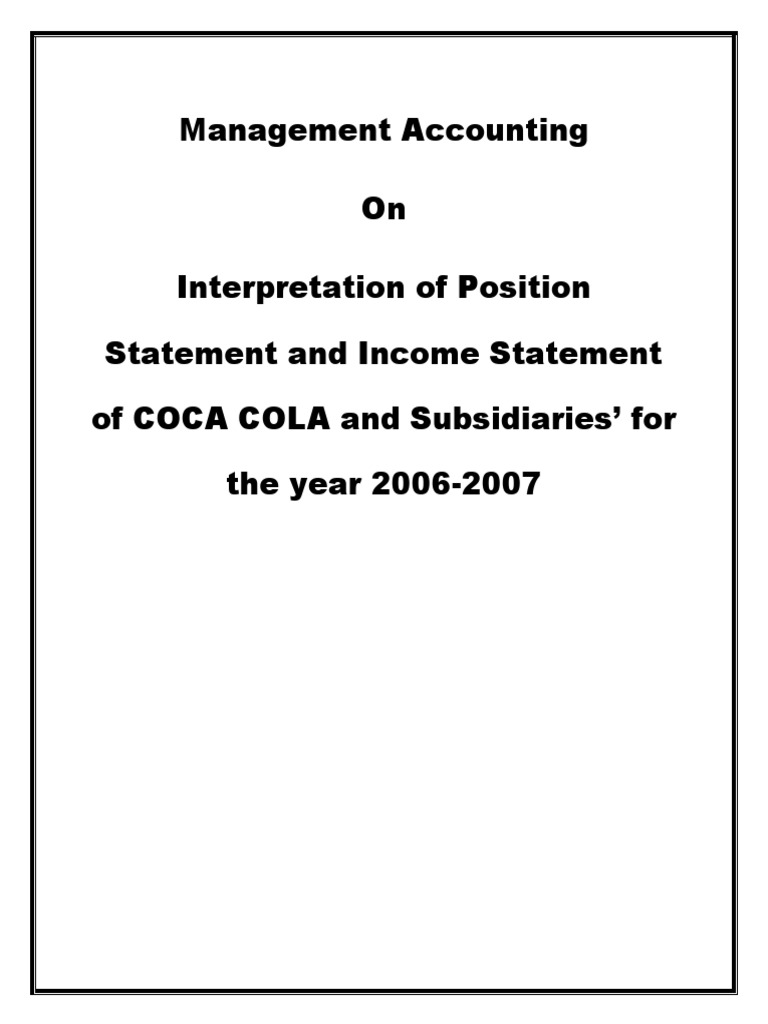 Management accounting on interpretation of position statement and