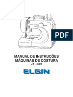 Máquina de Costura JX4000 Genius Portátil 110V - Elgin - Manual