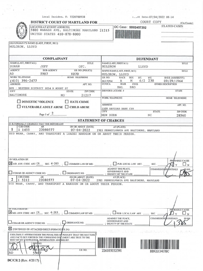 Muldrow Arrest Report | PDF