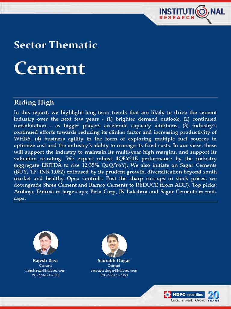 Best Cement Stocks To Buy Now PDF Cement Coal