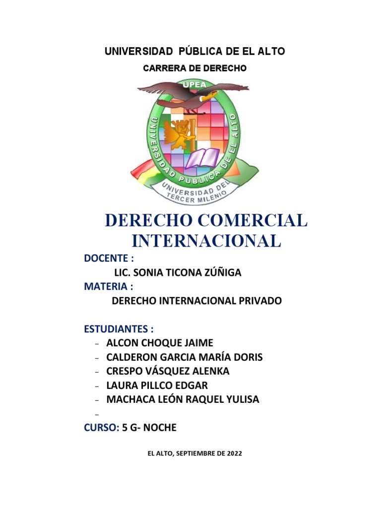 Conceptos del Derecho Comercial Internacional | PDF | Organización de ...