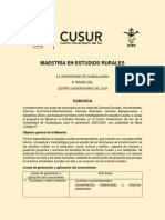 Convocatoria Maestría en Estudios Rurales.