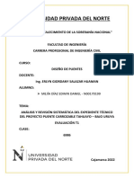 Análisis y Revisión Sistemática Del Expediente Técnico Del Proyecto Puente Carrozable Tahuayo - Bajo Uruya