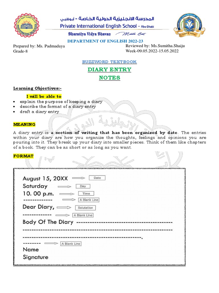 explaining-the-purpose-and-format-of-diary-entries-through-examples-and