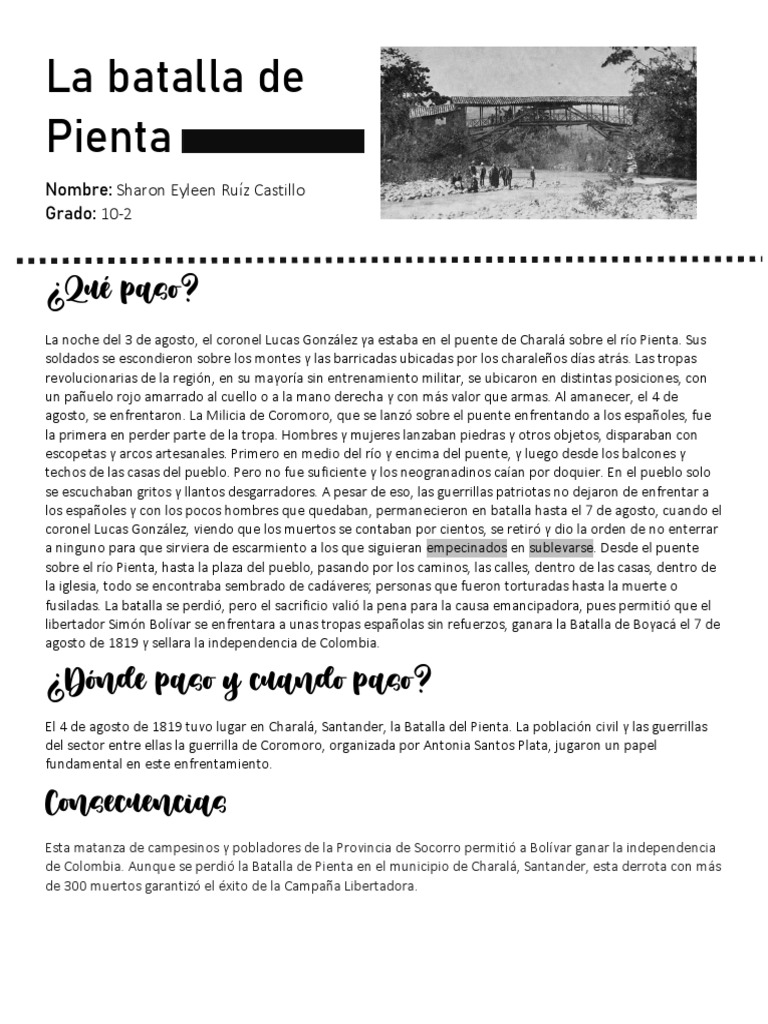 La Batalla de Pienta | PDF | Guerra | Conflictos