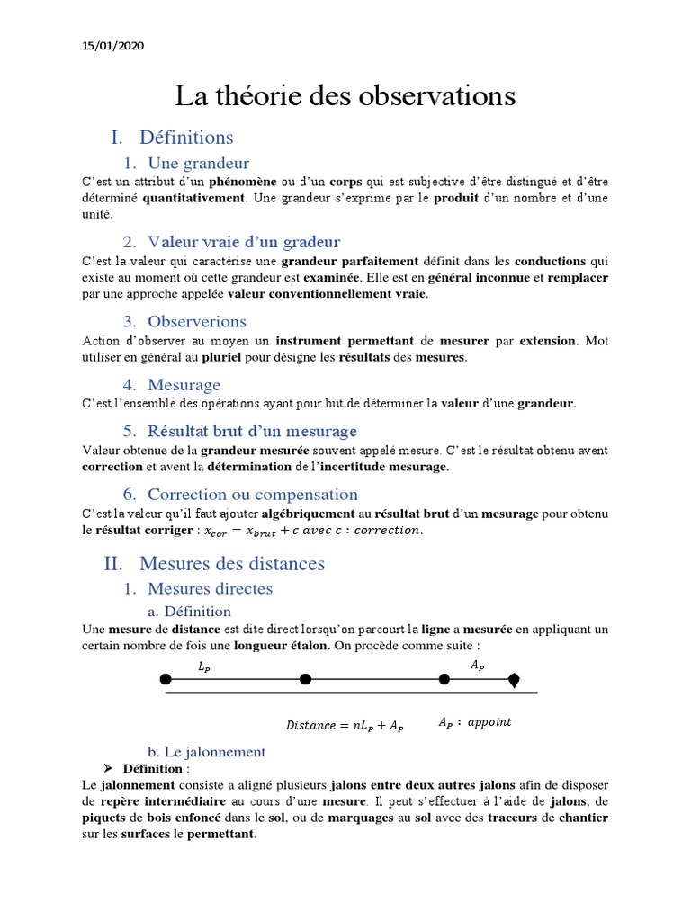 Théorie des observations et mesures | PDF | Tripode (Photographie ...